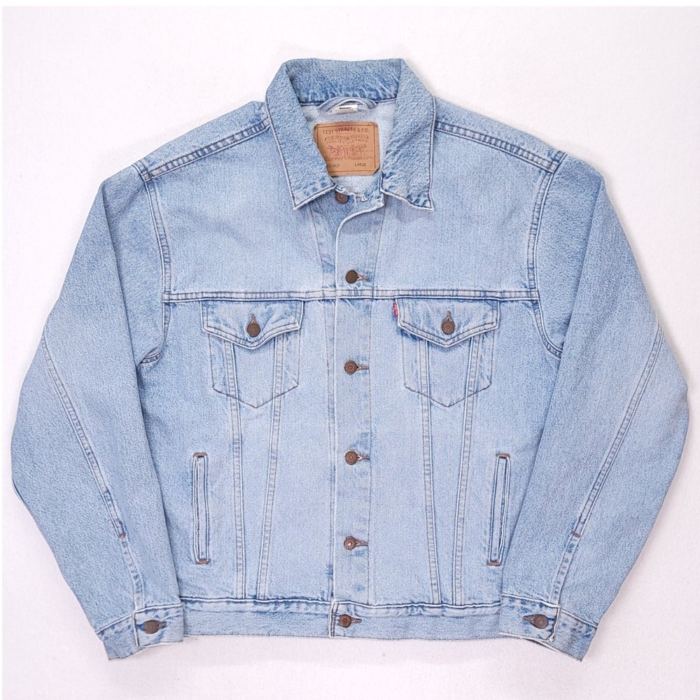Levis Light Wash Denim Trucker Jacket Mens Large Batwing 70507 Vintage 90's